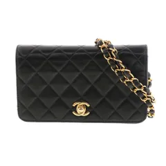 CHANEL シャネル ミニマトラッセ チェーンショルダーバッグ Ｇ金具  レディース ラムスキン ブラック 中古