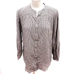 グローバルワーク GLOBAL WORK シャツ 長袖 チェック L 茶 ブラウン /RT