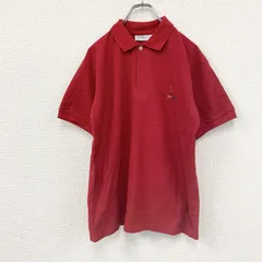 古着 used　YVES SAINT LAURENT　半袖ポロシャツ　ロゴ刺　赤　レッド　Lサイズ【値引き交渉OK！】
