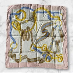 CELINE セリーヌ シルクスカーフ 大判87cm 馬具柄 ピンク