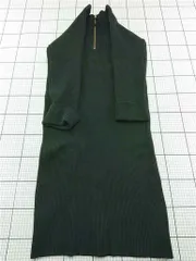 ◇ ⊇ ジーユー GU ニットワンピース ハイネック リブ編み ブラック系 M レディース E  【1512190007381】