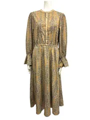 【中古】ROPE’ PICNIC　ロペピクニック　ワンピース　レディース　ダークベージュ　9号　Mサイズ　長袖ワンピース＿S02＿セルモアから出品＿s-0283-r02