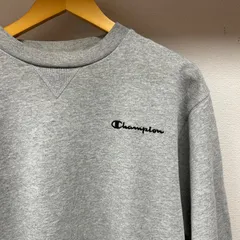 古着 XL Champion チャンピオン スウェット トレーナー クルー グレー 灰色 ワンポイント