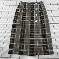 ◇ Θ グリーンレーベルリラクシング ユナイテッドアローズ チェック柄タイトスカート L レディース E  【1512190002324】