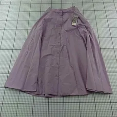 ◇ Θ ユニクロ UNIQLO フロントボタンサーキュラースカート ライトパープル S レディース E  【1512190011364】