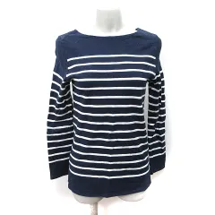 B&Y ユナイテッドアローズ BEAUTY&YOUTH ビューティー&ユース カットソー ボーダー 長袖 36 S 紺 ネイビー 白 ホワイト /YI