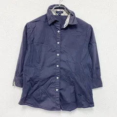 古着 used　BURBERRY LONDON　バーバリーロンドン　七分袖シャツ　ノバチェック　紺　ネイビー　Mサイズ【値引き交渉OK！】