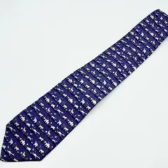 フェラガモ ネクタイ ブルー アニマル柄 イタリア製 希少