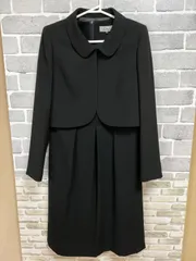 A【A24-94】◇Jubilien    11ARサイズ　肩パッド付き　礼服　喪服　ジャケットワンピース　セット　黒色