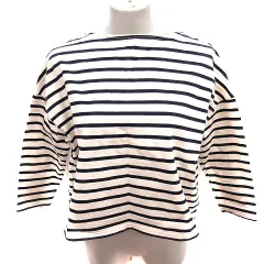 アースミュージック&エコロジー EARTH MUSIC & ECOLOGY ニット カットソー ボートネック 長袖 ボーダー F アイボリー /RT ●RY