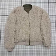 ◇ ⊇ earth music&ecology ボアリバーシブルMA-1ジャケット レディース M ベージュ系/カーキ系 E  【1512220074291】