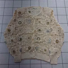 ◇ ⊂ パピー Puppy かぎ針編みレースカーディガン ベージュ系 レディース Mサイズ E  【1512220074857】