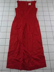 ◇ ⊂ シビラ Sybilla リネン混ノースリーブロングワンピース レッド系 40 レディース E  【1512220075106】