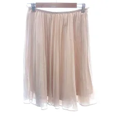 クミキョク 組曲 KUMIKYOKU プリーツスカート ひざ丈 麻混 リネン混 2 M ベージュ /AU