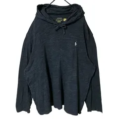 2XL パーカー ラルフローレン  グレー ワンポイント 薄手 オーバーサイズ スウェット レディース ユニセックス メンズ 古着 長袖 CHM