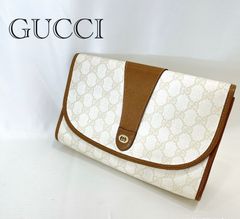 ✨美品✨GUCCI GG クラッチバッグ ベージュ レザー ロゴ 金具 セカンド