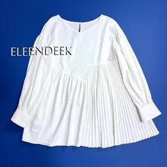 kX37 ELENDEEK プリーツカットソー ブラウス ブラウス Vネック 変形 アシンメトリー トップス シャツチュニック丈 アイボリー PARIGOT エレンディークのサムネイル