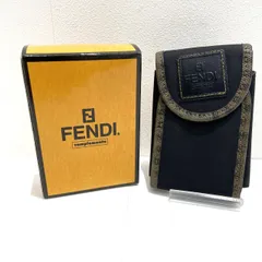 ★FENDI フェンディ ペカン柄 シガレットケース タバコケース ブラック系 箱付 中古 ★007120のサムネイル