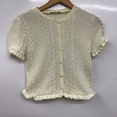 ZARA ザラ カーディガン 半袖 半袖ニットカーディガン 前ボタン リブニット ショート丈