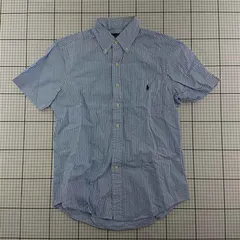 ◇ ⊂ ラルフローレン Ralph Lauren シアサッカー 半袖ストライプシャツ メンズ E  【1601070016121】