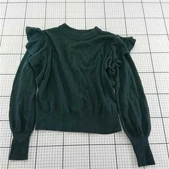 ◇ Θ ナノ・ユニバース nano・universe フリルスリーブニットトップス ブラック系 レディース E  【1601150000507】