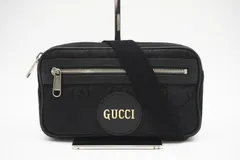 ★3日以内返品可★ 極美品 GUCCI グッチ オフザグリッド GGナイロン レザー ボディバッグ 631341 ボディバッグ ブラック ナイロン レザー メンズ