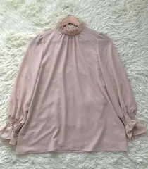 ANAYI アナイ 長袖 ハイネックブラウス くすみピンク 日本製