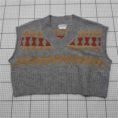 ◇ Θ チャオパニックティピー CIAOPANIC TYPY 幾何学柄ニットベスト グレー系 レディース E  【1601150032553】