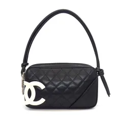 シャネル CHANEL ハンドバッグ カンボンライン アクセサリーポーチ A25175 2001年 ブラック ピンク ソフトカーフスキン 【中古】