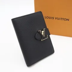★3日以内返品可★ 極美品 LOUIS VUITTON ルイ・ヴィトン トリヨン LV ヴェルティカル ウォレット コンパクト ノワール M81561 二つ折り財布 ブラック ベージュ レザー レディース