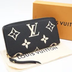 ★3日以内返品可★ 極美品 LOUIS VUITTON ルイ・ヴィトン アンプラント ジッピー ウォレット バイカラー M80481 長財布 ブラック・ベージュ レザー レディース