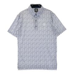 新品同様 FootJoy ゴルフシャツ 半袖 総柄 ホワイト ネイビー L - メルカリ