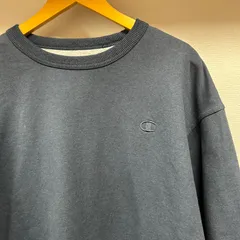 古着 XL Champion チャンピオン スウェット トレーナー クルー 青 ブルー 紺 ネイビー ワンポイント