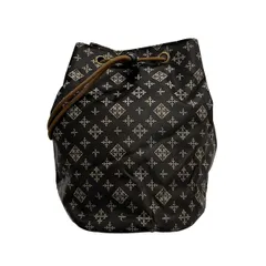 Daily russet(デイリーラシット) ショルダーバッグ - ダークブラウン×ベージュ 巾着型