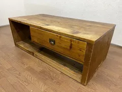 ●ノットアンティークス クラッシュゲート ワイドコーヒーテーブル ローテーブル センターテーブル パイン材 古材 ヴィンテージ調(貝1457)