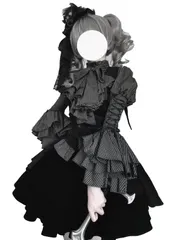 [ＸＨＳＵＫＡＤＯ] ゴスロリ 3点セット Mサイズ セットアップ シャツ ベスト ミニ スカート レースアップ レディース 服 地雷系 ゴシック 上下着 コスプレ ドレス 大人 貴族 ストライプ 病みかわいい 姫袖 リボン ハロウィン 長袖 春 秋 夏 冬