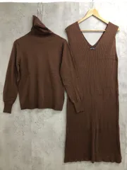 nano universe ナノユニバース 6732219324 アンサンブル ニット セットアップ sizeF/茶  ■■ レディース