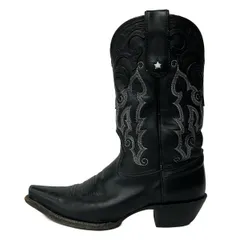 Tony Lama(トニーラマ) ブーツ 6 1/2 B レディース - 黒 刺繍 レザー