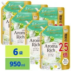 ライオン ソフラン アロマリッチ エリー ナチュラルブーケアロマの香り つめかえ用 950mL x6袋 詰め替え用 柔軟剤