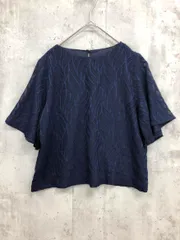 URBAN RESEARCH ROSSO アーバンリサーチロッソ RAA5-23K513 セミシアーカットジャガード ブラウス シャツ sizeF/紺 ■◆ レディース