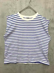 ZARA ザラ 0858/151/104 ボーダー ノースリーブ カットソー sizeM/青×白 ■◆ レディース