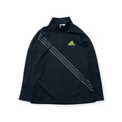【古着】adidas Golf アディダスゴルフ ハーフジップ 長袖 シャツ ブラック 黒 Lサイズ 3ストライプ プルオーバー ラグラン袖 ゴルフウェア メンズ