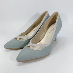美品〇 ルタロン 22.5cm ハイヒール パンプス  クロスライン ライトブルー 水色 ポインテッドトゥ LE TALON