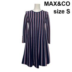 美品/XLマックスマーラ 現行 ＆CO マルチボーダーニット＆プリーツ 