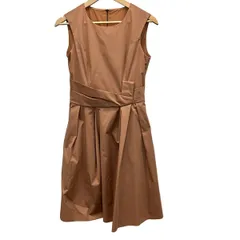 FOXEY NEW YORK(フォクシーニューヨーク) ワンピース サイズ40 M レディース美品  - 29482 ライトブラウン ノースリーブ/ひざ丈