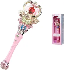 moire imports 魔法のステッキ 光る 回る 音が鳴る 魔法の杖 プリンセス おもちゃ 子供向け (クリスタル　レッド)