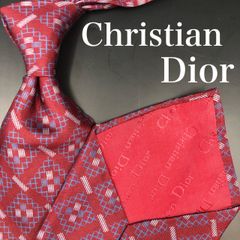 Christian Dior ネクタイ ボルドー 総柄 幾何学模様 小紋柄 - メルカリ