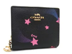 COACH コーチ PVC×レザー ラウンドファスナー 二つ折り 財布 ウォレット 札入れ 小銭入れ メンズ レディース ブラック系 DJ8898