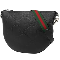 【在庫一掃】 グッチ GUCCI ジャンボGG ショルダーバッグ 斜め掛け ショルダーバッグ レザー ブラック 801887 レディース 【中古】