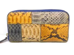 ※送料無料※ パイソン パッチワーク SILVANO BIAGINI シルヴァーノ ビアジーニ■ 長財布 ウォレット メンズ レディース 蛇革 □8B